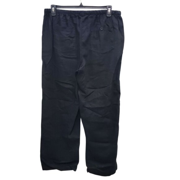 Ellos Woman's Black Linen Blend Elastic Waist Pull On Casual Pants Plus‎ Size 18 - Picture 8 of 8